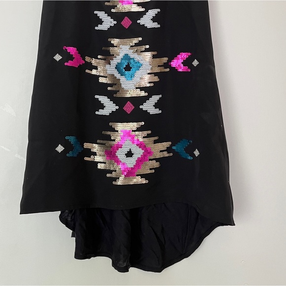 Rock & Republic Native Funk & Flash Sequins Black Tank Top Sleeveless Shirt S - Picture 4 of 10